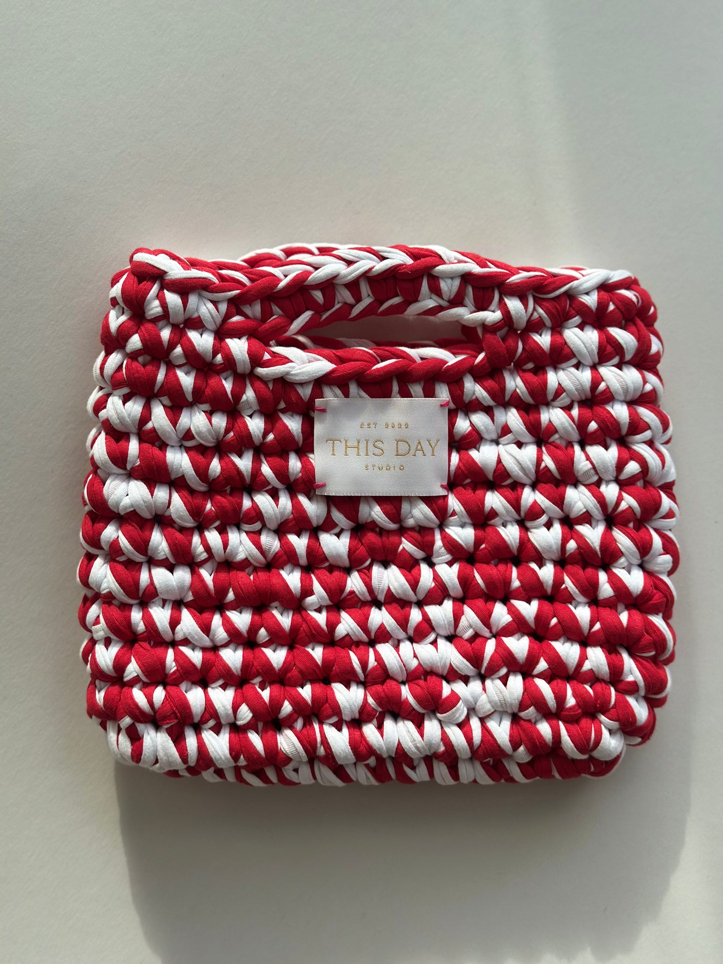 Handmade Crochet Bag - Red Rouge & White | Limited Edition | Small Ethical Brand