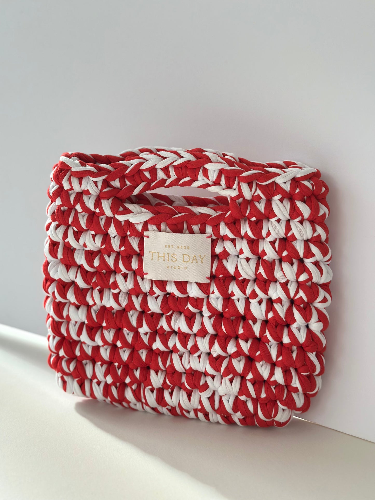 Handmade Crochet Bag - Red Rouge & White | Limited Edition | Small Ethical Brand