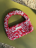 Red & White Crochet Shoulder Bag