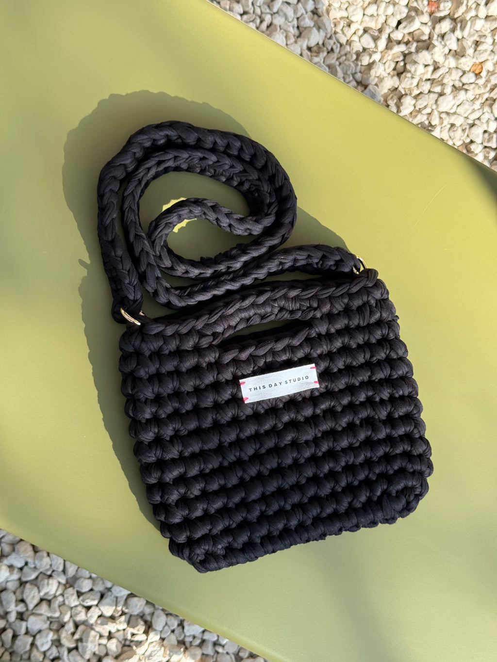 Black Crochet Bag – Clutch & Shoulder Bag in One