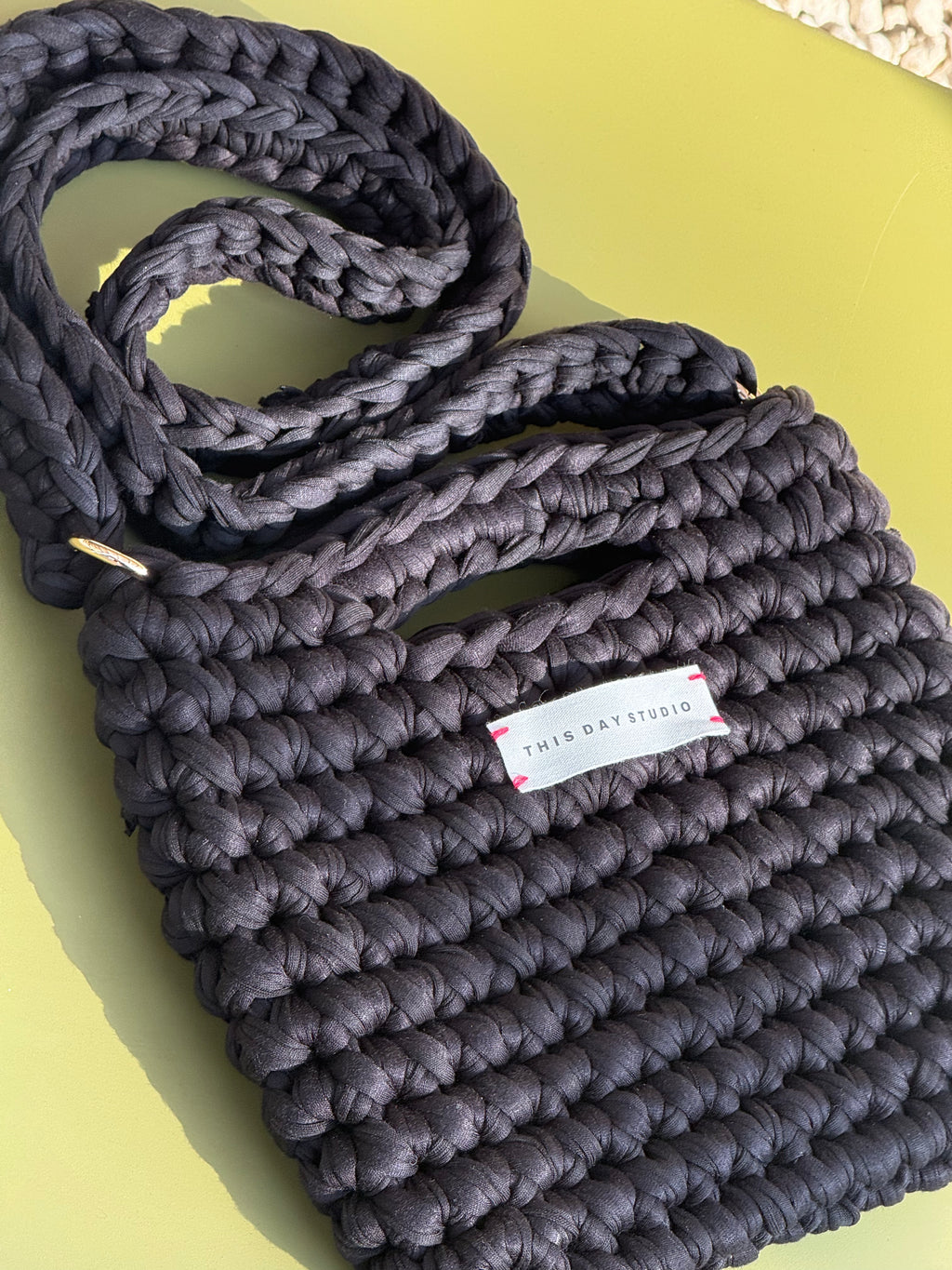 Black Crochet Bag – Clutch & Shoulder Bag in One