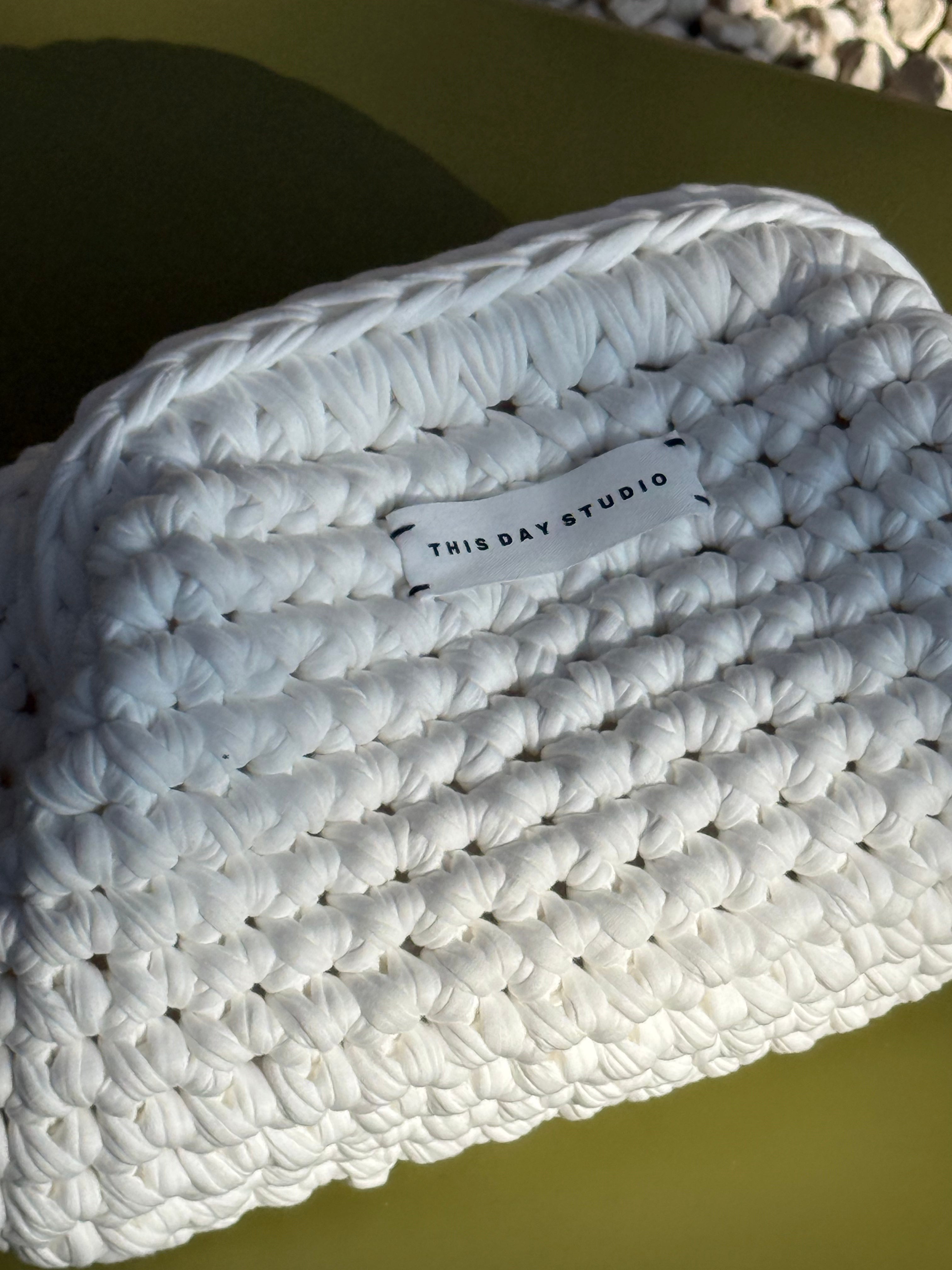 White Crochet Clutch Bag