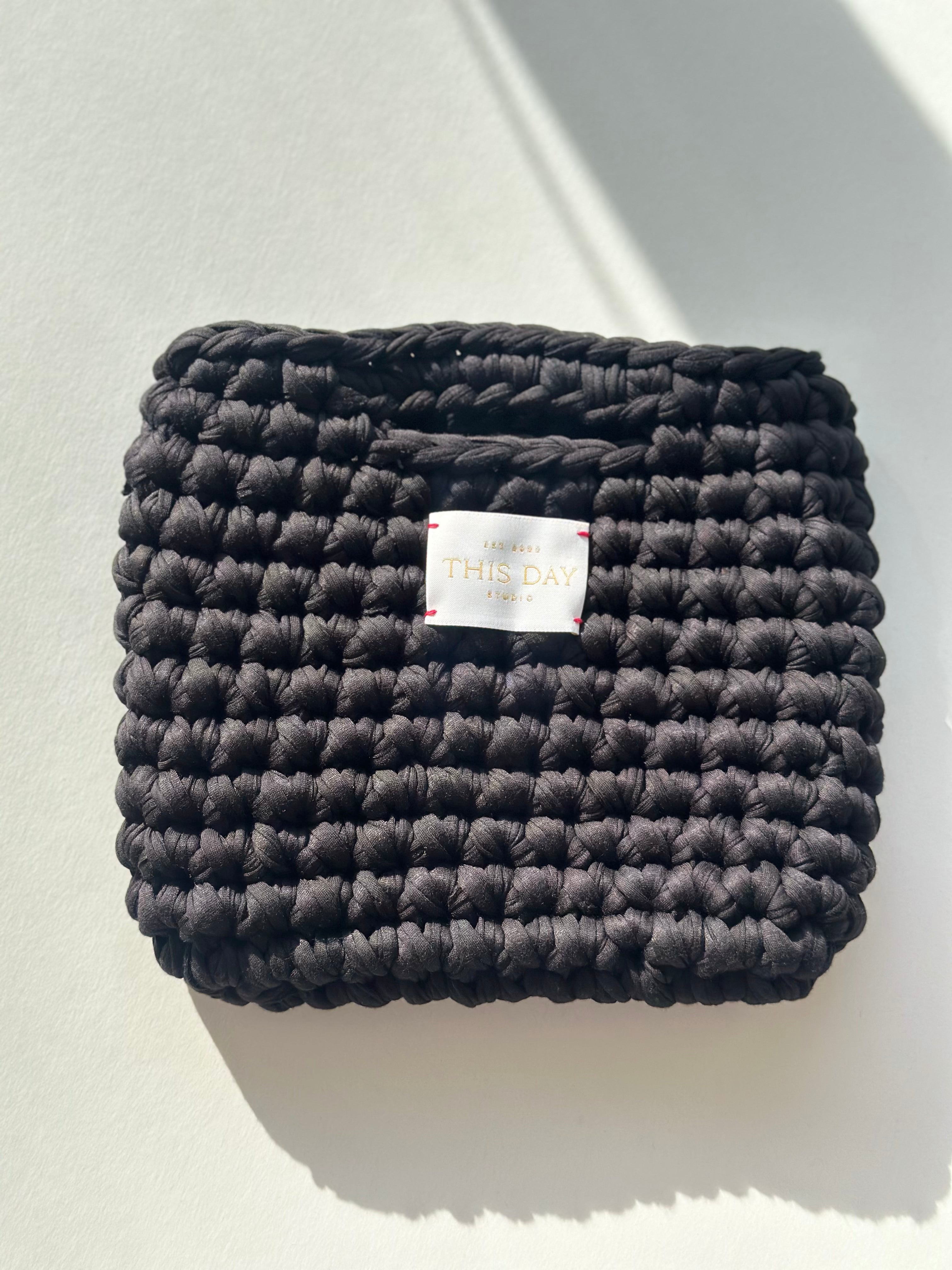 Handmade Black Crochet Bag