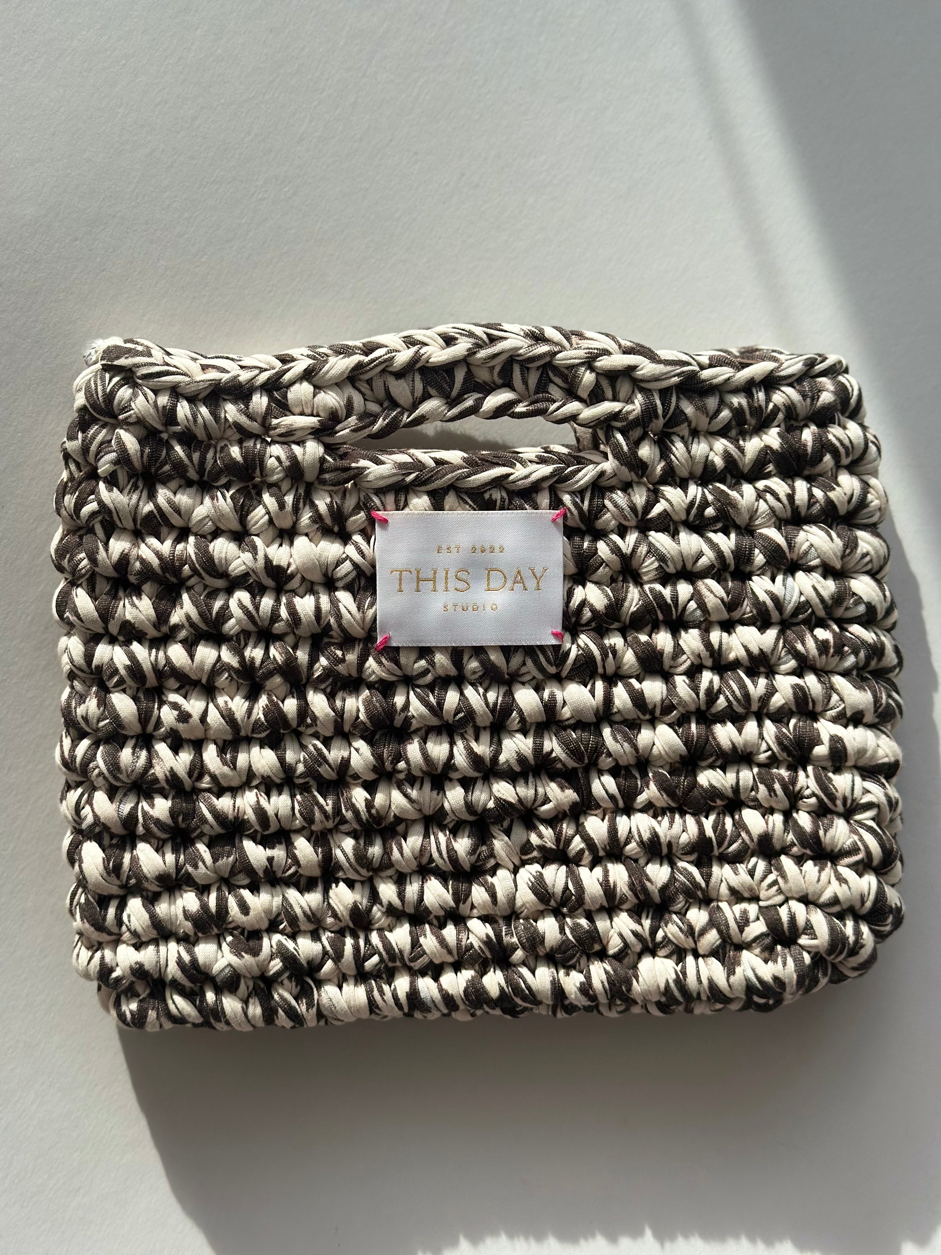 Handmade Leopard Print Crochet Bag