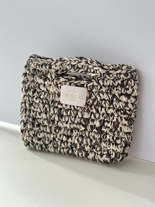 Handmade Leopard Print Crochet Bag | Sustainable Fashion | Recycled Yarn
