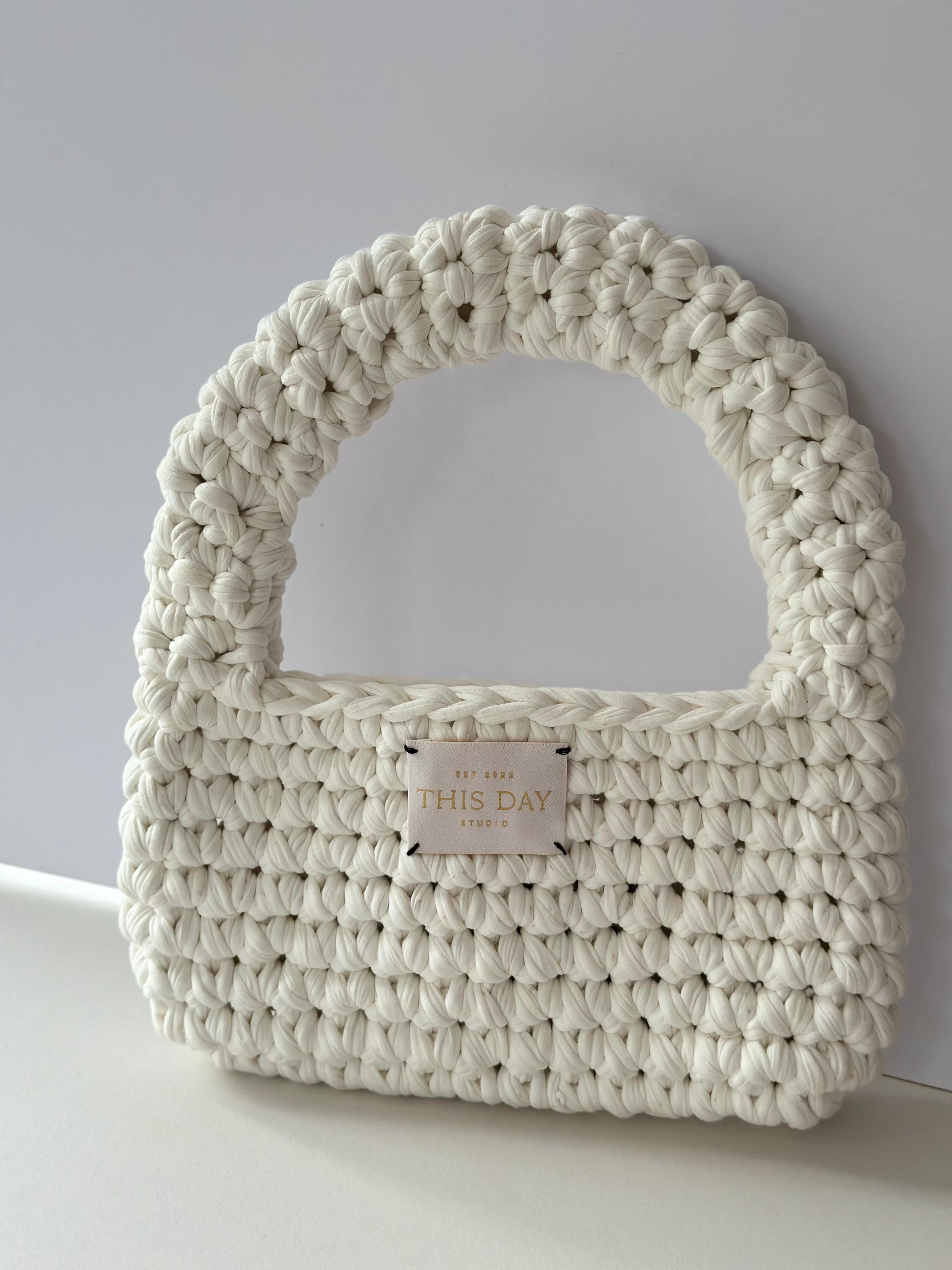 Handmade Crochet Shoulder Bag – Recycled Textile Waste | Limited Edition