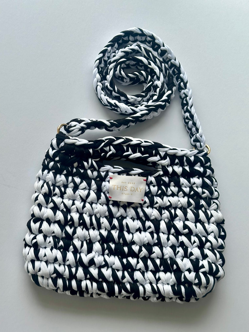 Black and White Crochet Bag | One-Off Handmade Luxury Statement Piece