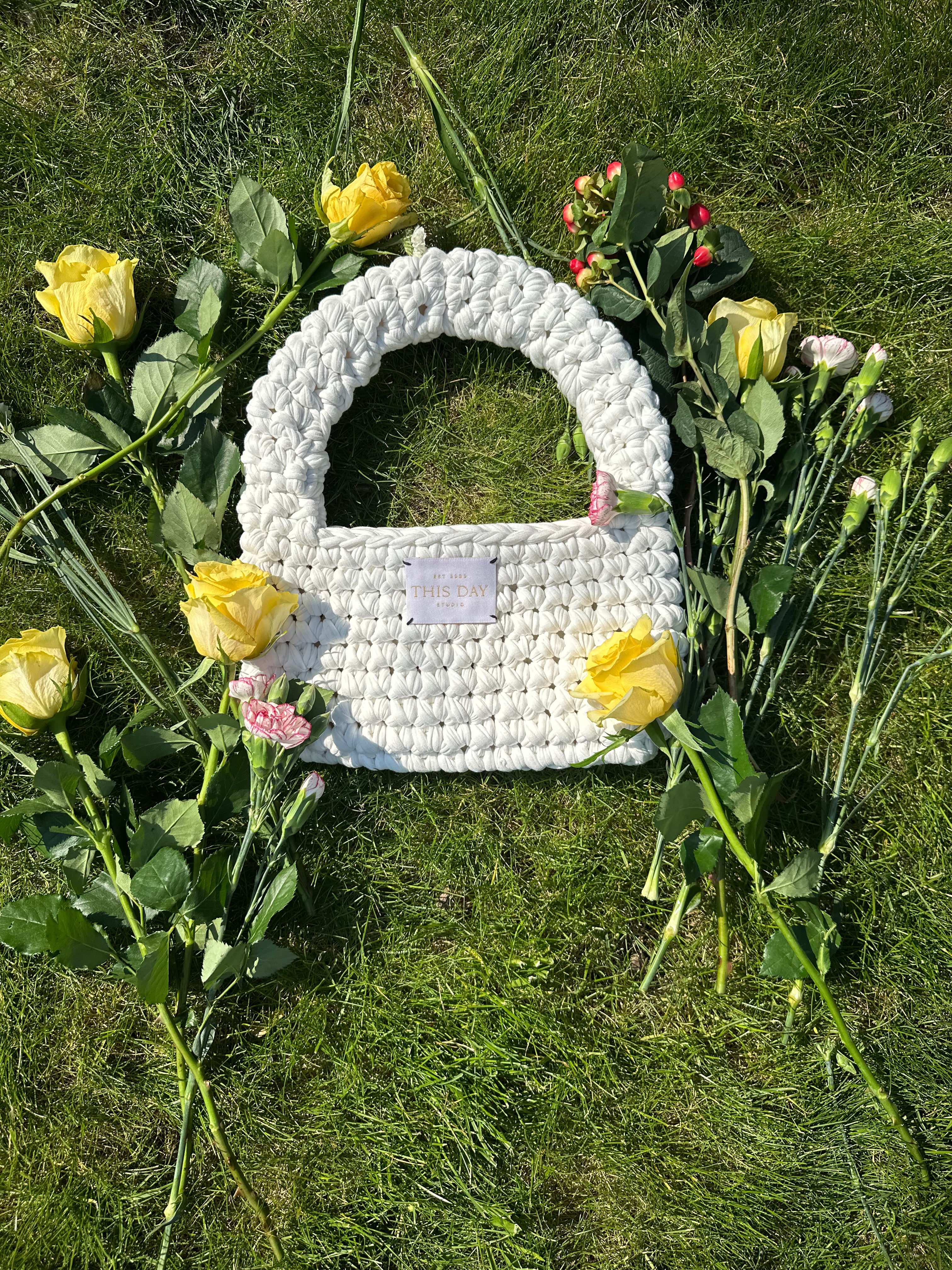 Handmade Crochet Shoulder Bag – Recycled Textile Waste | Limited Edition