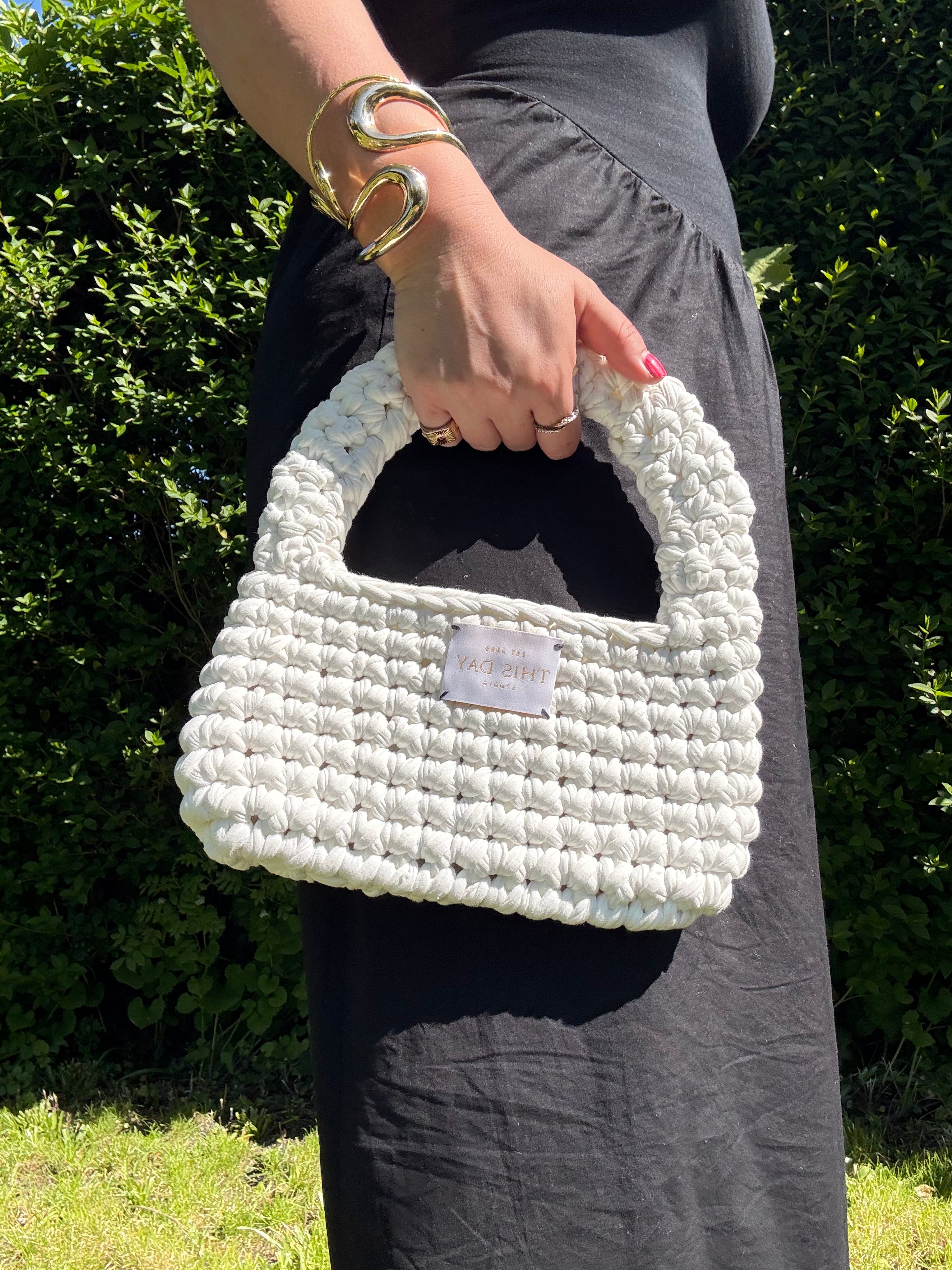 Handmade Crochet Shoulder Bag – Recycled Textile Waste | Limited Edition