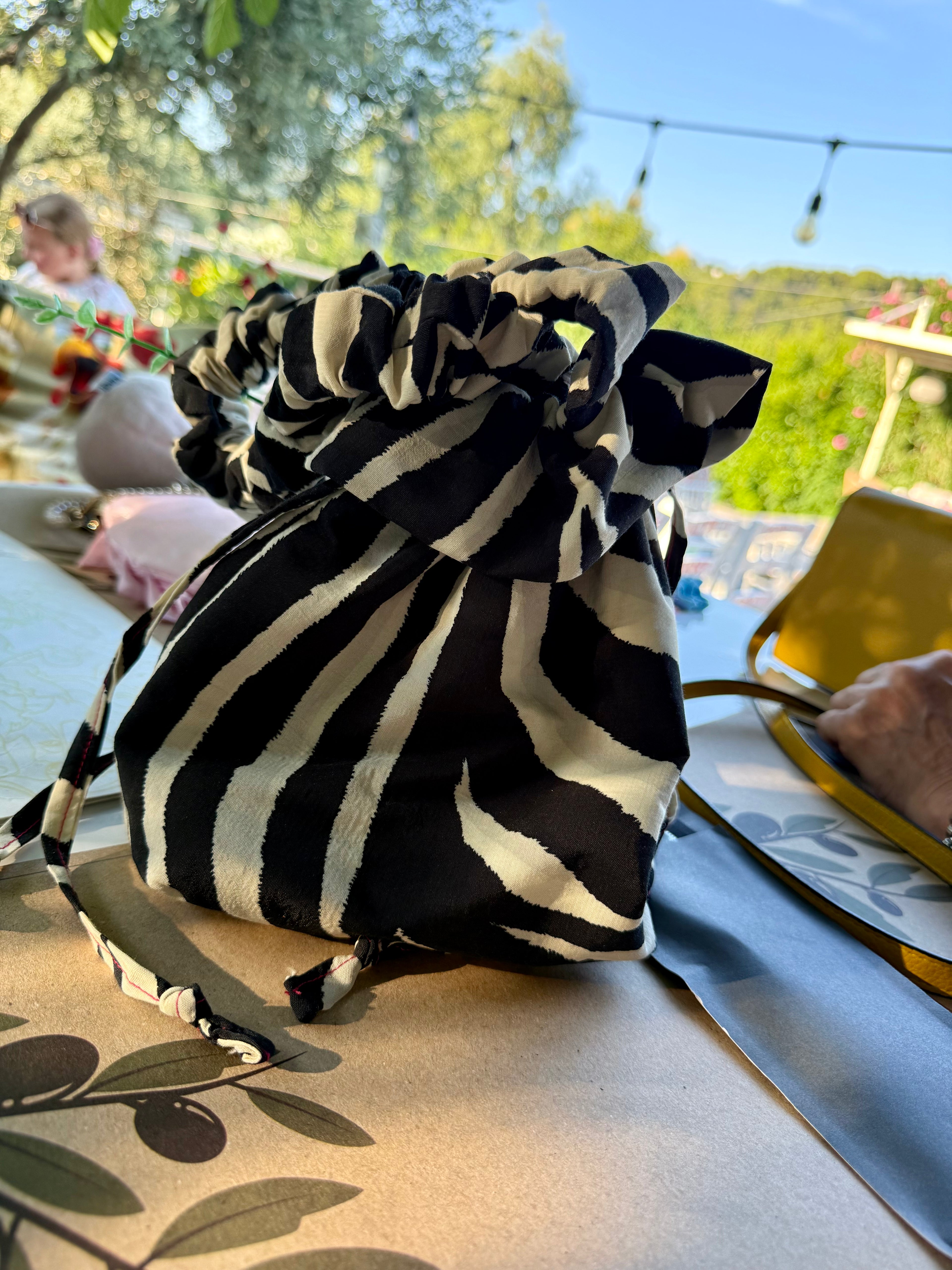 Ziggy Zebra Print Scrunchie Handle Bag