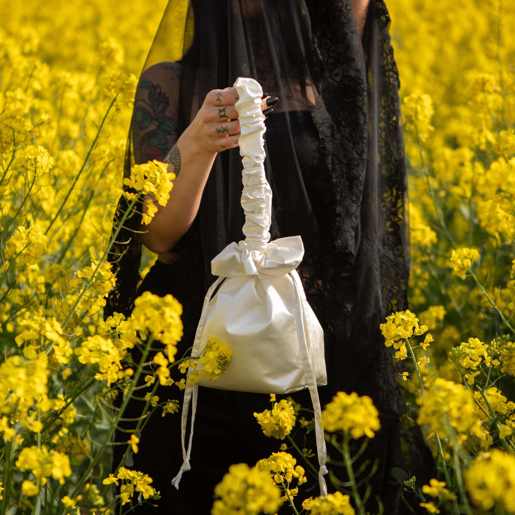 The Muse Bag | Duchess Satin Drawstring Bag | Handcrafted in Yorkshire